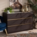Baxton Studio Walker Modern and Contemporary Dark Brown and Gold Finished Wood 6-Drawer Dresser with Faux Marble Top - LV25COD25231-Modi Wenge/Marble-6DW-Dresser