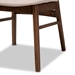 Baxton Studio Alston Mid-Century Modern Beige Fabric Upholstered and Walnut Brown Finished Wood 5-Piece Dining Set - WM1892B-Latte/Walnut-5PC Dining Set