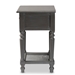 Baxton Studio Sheldon Modern and Contemporary Vintage Grey Finished Wood 1-Drawer End Table - JY20B071-Grey-ET