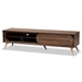 Baxton Studio Dena Mid-Century Modern Walnut Brown Wood and Gold Finished TV Stand - LV12TV12120WI-Columbia-TV