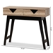 Baxton Studio Wales Modern and Contemporary Light Brown Finished Wood 2-Drawer Console Table - Wales-2DW-Console