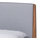 Baxton Studio Lenora Mid-Century Modern Grey Fabric Upholstered and Walnut Brown Finished Wood King Size Platform Bed - MG0077S-Light Grey/Walnut-King