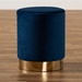 Baxton Studio Chaela Contemporary Glam and Luxe Navy Blue Velvet Fabric Upholstered and Gold Finished Metal Ottoman - FZD020219-Navy Blue Velvet-Ottoman