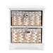 Baxton Studio Rianne Modern Transitional White Finished Wood 2-Basket Storage Unit - TLM1801-White-2 Baskets