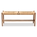 Baxton Studio Saura Mid-Century Modern Oak Brown Finished Wood and Hemp Dining Bench - SK9151-Oak-Bench