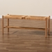 Baxton Studio Saura Mid-Century Modern Oak Brown Finished Wood and Hemp Dining Bench - SK9151-Oak-Bench