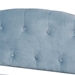Baxton Studio Benjamin Modern and Contemporary Light Blue Velvet Fabric Upholstered and Dark Brown Finished Wood Full Size Daybed - Benjamin-Light Blue Velvet-Daybed-Full