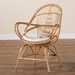 bali & pari Jayden Modern Bohemian White Fabric Upholstered and Natural Brown Finished Rattan Accent Chair - Jayden-Rattan-CC