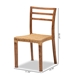 bali & pari Arthur Mid-Century Modern Walnut Brown Mahogany Wood and Natural Rattan 2-Piece Dining Chair Set - Arthur-Teak-DC