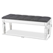 Baxton Studio Hedia Contemporary Glam and Luxe Grey Fabric Upholstered and Silver Finished Wood Accent Bench - JY20B216L-Grey-Bench
