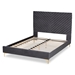Baxton Studio Fabrico Contemporary Glam and Luxe Grey Velvet Fabric Upholstered and Gold Metal King Size Platform Bed - BBT61079-Grey Velvet/Gold-King