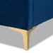 Baxton Studio Fabrico Contemporary Glam and Luxe Navy Blue Velvet Fabric Upholstered and Gold Metal King Size Platform Bed - BBT61079-Navy Blue Velvet/Gold-King