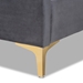 Baxton Studio Serrano Contemporary Glam and Luxe Grey Velvet Fabric Upholstered and Gold Metal Full Size Platform Bed - BBT61079.11-Grey Velvet/Gold-Full