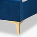 Baxton Studio Serrano Contemporary Glam and Luxe Navy Blue Velvet Fabric Upholstered and Gold Metal King Size Platform Bed - BBT61079.11-Navy Blue Velvet/Gold-King