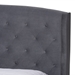 Baxton Studio Joanna Modern and Contemporay Grey Velvet Fabric Upholstered and Dark Brown Finished Wood King Size Platform Bed - DV20812-Grey Velvet-King