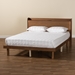 Baxton Studio Decker Mid-Century Modern Transitional Walnut Brown Finished Wood Full Size Platform Bed with Charging Station - MG0081S-Walnut-Full