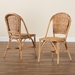 bali & pari Neola Modern Bohemian Natural Rattan 2-Piece Dining Chair Set - 12737-Rattan-DC