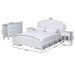 Baxton Studio Elise Classic and Transitional White Finished Wood Queen Size 4-Piece Bedroom Set - MG0038-White-Queen-4PC Set