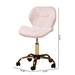 Baxton Studio Savara Contemporary Glam and Luxe Blush Pink Velvet Fabric and Gold Metal Swivel Office Chair - NF01-Blush Velvet/Gold-Office Chair