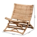 bali & pari Herrara Modern Bohemian Natural Brown Antique Rattan Foldable Lounge Chair - DC8053-Rattan-CC