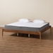 Baxton Studio Agatis Mid-Century Modern Ash Walnut Finished Wood King Size Bed Frame - MG0097-1-Agatis-Bed Frame-King