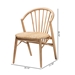 bali & pari Kobe Mid-Century Modern Natural Brown Finished Wood and Rattan Dining Chair - Kobe-Natural-DC