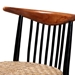 bali & pari Parthenia Mid-Century Modern Two-Tone Black and Walnut Brown Finished Mahogany Wood and Natural Rattan Dining Chair - Promedane-Black Rattan-DC