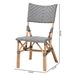 bali & pari Wagner Modern French Black and White Weaving and Natural Rattan Bistro Chair - BC006-Rattan-DC