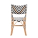 bali & pari Shai Modern French Grey and White Weaving and Natural Rattan Bistro Chair - BC007-Rattan-DC