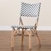 bali & pari Shai Modern French Grey and White Weaving and Natural Rattan Bistro Chair - BC007-Rattan-DC