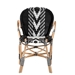bali & pari Wallis Modern French Two-Tone Black and White Weaving and Natural Rattan Indoor Dining Chair - BC010-W3-Rattan-DC Arm