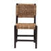 bali & pari Alise Modern Bohemian Dark Brown Mahogany Wood and Seagrass Dining Chair - Alise-Mahogany-DC