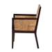 bali & pari Joana Modern Bohemian Dark Brown Mahogany Wood and Natural Seagrass Dining Arm Chair - Joana-Mahogany-AC