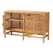 bali & pari Vivan Modern Bohemian Natural Brown Rattan and Mahogany Wood Storage Cabinet - Vivan-W137-Mahogany-Cabinet