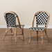 bali & pari Ambre Modern French Black and White Weaving Natural Rattan 2-Piece Bistro Chair Set - BC003-Rattan-DC