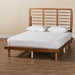 Baxton Studio Petra Mid-Century Modern Ash Walnut Finished Wood Queen Size Platform Bed - Petra-Ash Walnut-Queen