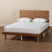 Baxton Studio Daina Mid-Century Modern Ash Walnut Finished Wood Queen Size Platform Bed - Daina-Ash Walnut-Queen