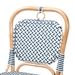 bali & pari Luciana Modern French Blue and White Weaving Natural Rattan Bistro Chair - Luciana-Rattan-DC