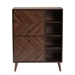 Baxton Studio Keiran Mid-Century Modern Walnut Brown Finished Wood 2-Door Shoe Cabinet - SESC88002WI-CLB-Shoe Cabinet