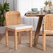 bali & pari Zariah Modern Bohemian Natural Brown Rattan and Mahogany Wood 2-Piece Dining Chair Set - WS14-Mahogany-DC