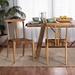 bali & pari Artha Modern Bohemian Natural Brown Teak Wood and Seagrass 2-Piece Dining Chair Set - Artha-Teak-DC