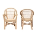 bali & pari Zara Modern Bohemian Natural Rattan 2-Piece Accent Chair Set - Zara-Rattan-AC