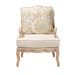 Baxton Studio Andre Traditional French Quilted Fabric and Whitewash Finished Wood Accent Chair - BBT5470.11.A2-Beige/White Wash-Chair