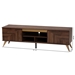 Baxton Studio Graceland Mid-Century Modern Transitional Walnut Brown Finished Wood 2-Door TV Stand - LV45TV4512WI-CLB-TV Stand