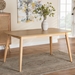 Baxton Studio Flora Mid-Century Modern Natural Oak Finished Wood Dining Table - Flora-Natural Oak-DT