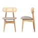 Baxton Studio Tarana Mid-Century Modern Grey Fabric and Natural Oak Finished Wood 2-Piece Dining Chair Set - CS002C-Natural Oak/Light Grey-DC-2PK