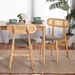 Baxton Studio Tarana Mid-Century Modern Grey Fabric and Natural Oak Finished Wood 2-Piece Dining Chair Set - CS002C-Natural Oak/Light Grey-DC-2PK