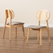Baxton Studio Darrion Mid-Century Modern Grey Fabric and Natural Oak Finished Wood 2-Piece Dining Chair Set - CS004C-Natural Oak/Light Grey-DC-2PK