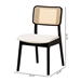 Baxton Studio Dannon Mid-Century Modern Cream Fabric and Black Finished Wood 2-Piece Dining Chair Set - CS001C-Black/Cream-DC-2PK