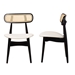 Baxton Studio Tarana Mid-Century Modern Cream Fabric and Black Finished Wood 2-Piece Dining Chair Set - CS002C-Black/Cream-DC-2PK